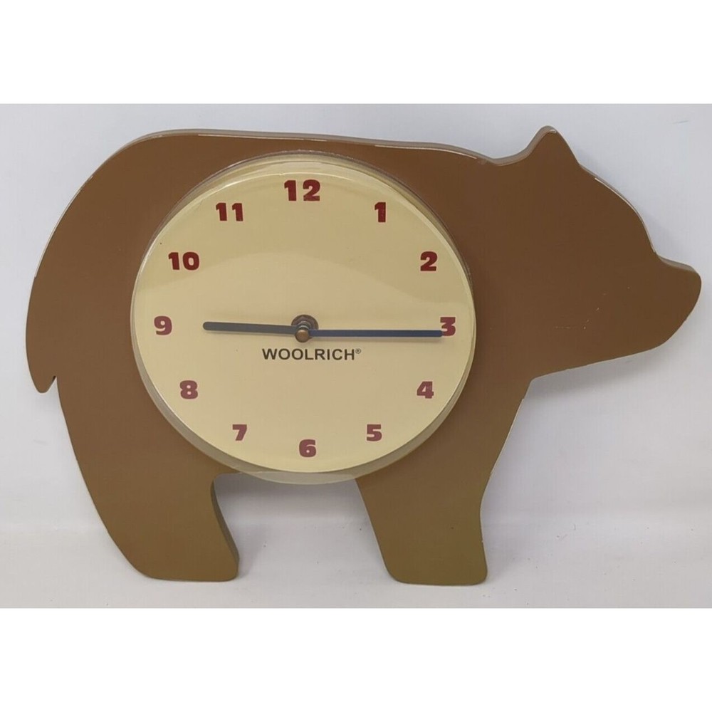Vintage Woolrich Bear Store Display Wall Clock MISSING PENDULUM BROKEN FOR PARTS